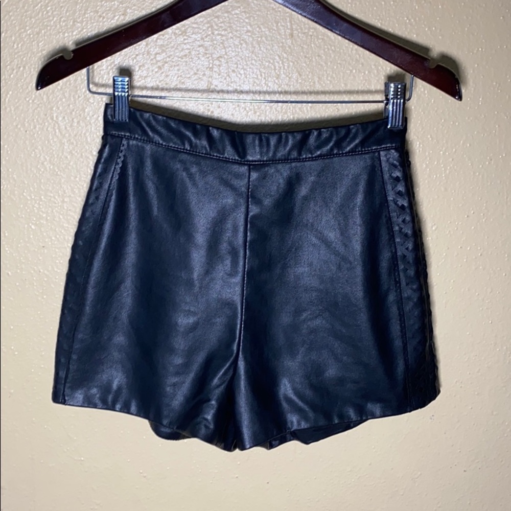 Black Leather Shorts